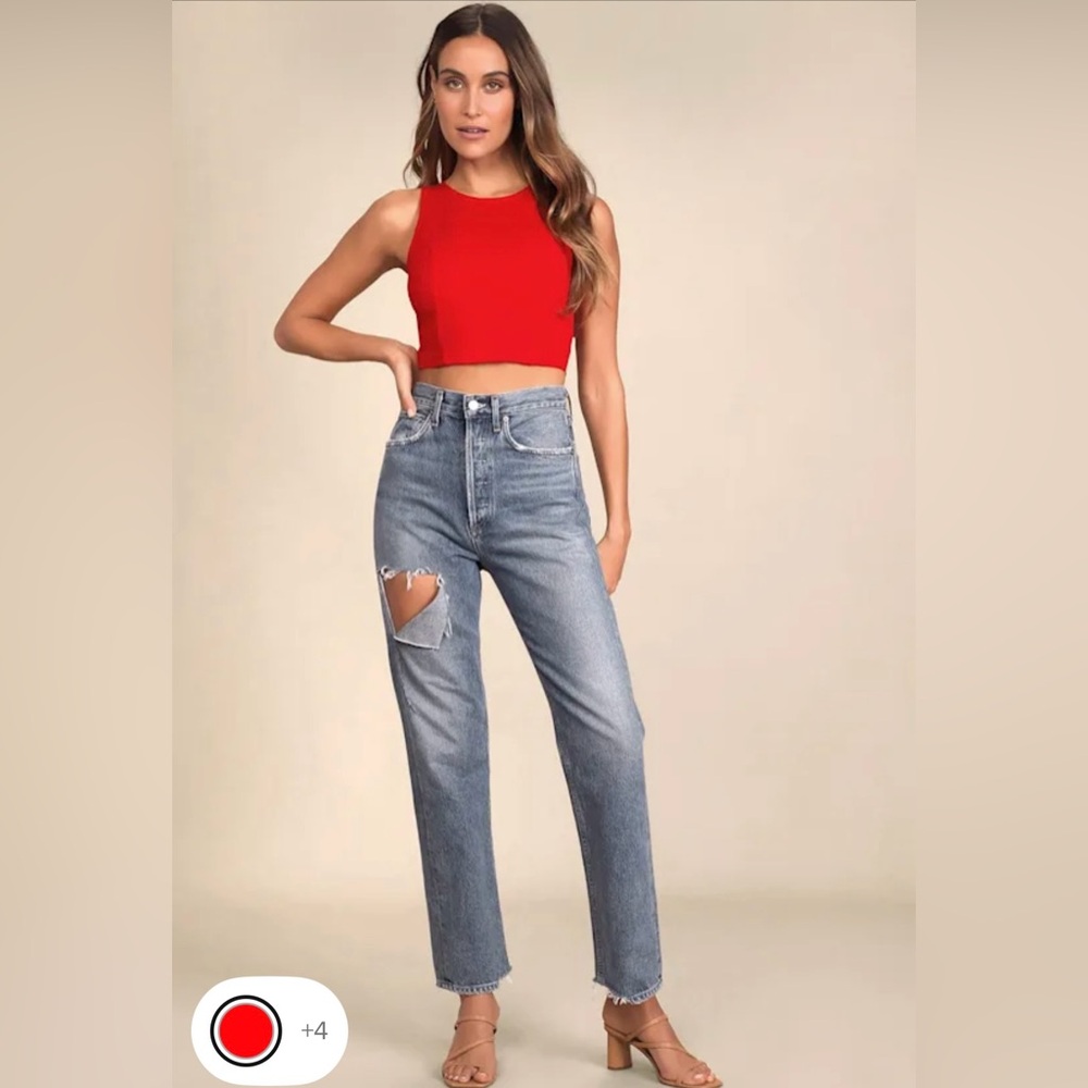 NWT Red Sleeveless Crop Top - Picture 7 of 7